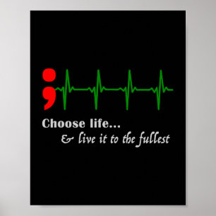 Póster Semicolón Ekg Prevención de la toma de conciencia