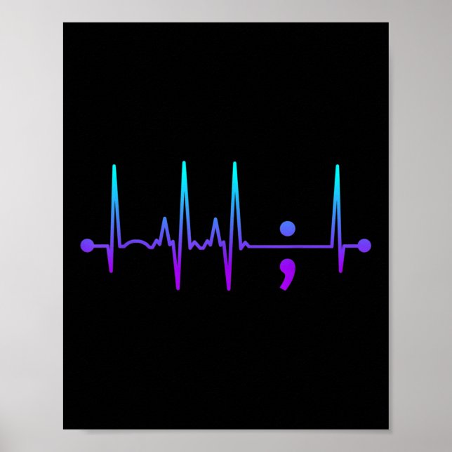 Póster Semicolón El Corazón Gana Suicidio Conciencia Suic (Frente)