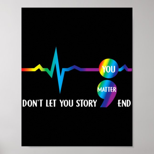 Póster Semicolon Mental Health Awareness Suicide Preventi (Frente)