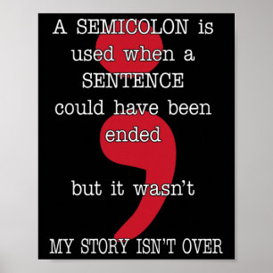 Póster Semicolón Prevención del suicidio Conciencia de mi
