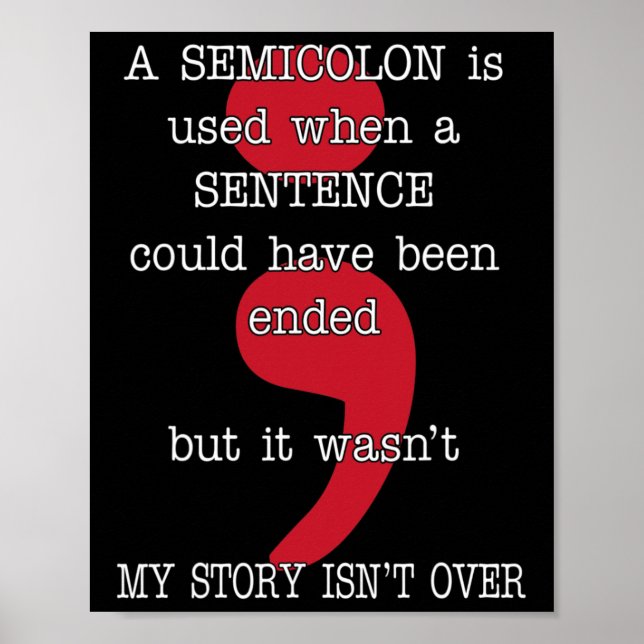 Póster Semicolón Prevención del suicidio Conciencia de mi (Frente)