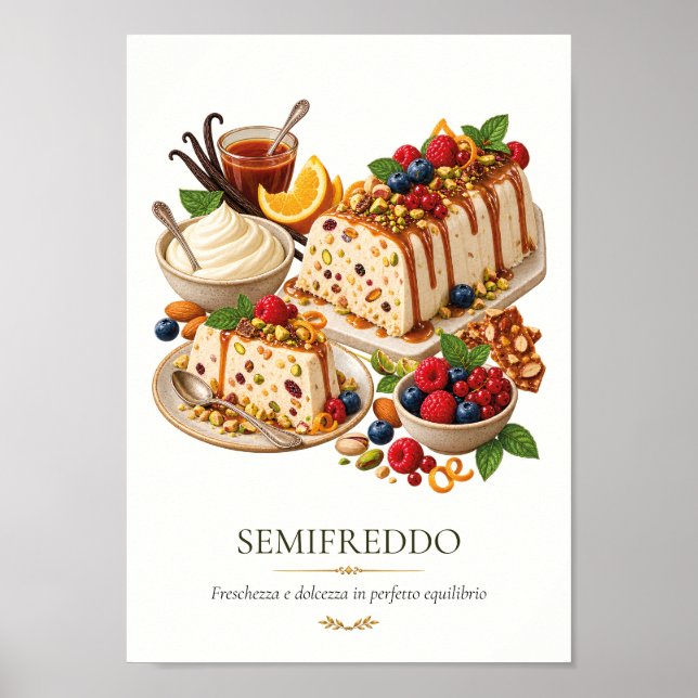 Póster Semifreddo – Vintage Italian Dessert (Frente)