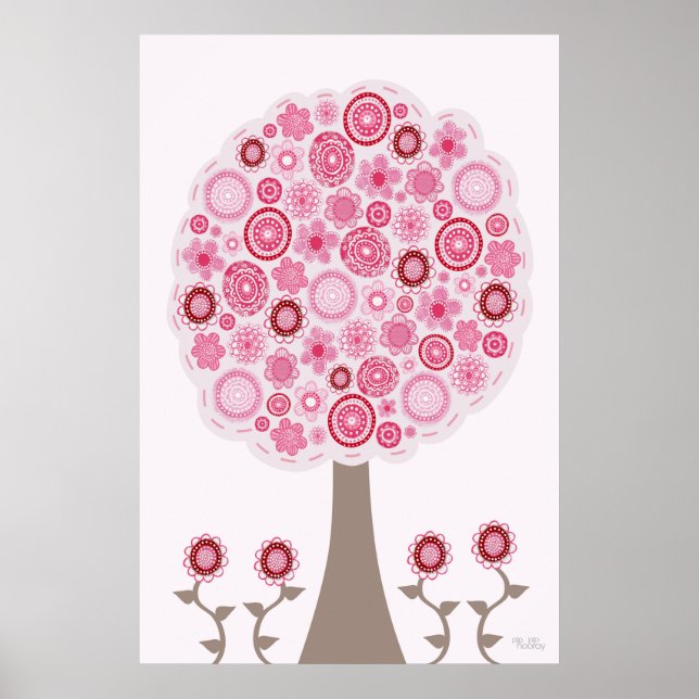 Póster Semillas de árbol de amor rosado (Frente)