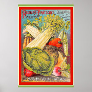 Póster Semillas de jardinería antiguas de Nueva Orleans
