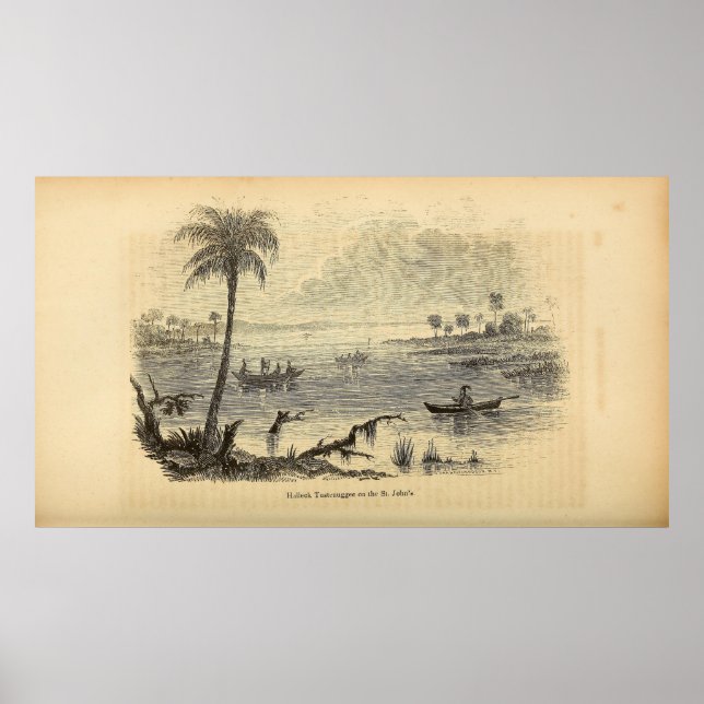 Póster Seminoles en el río St. Johns (Frente)