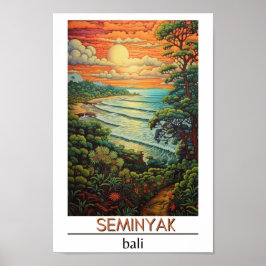 Póster Seminyak de viaje de Bali Indonesia