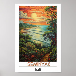 Póster Seminyak de viaje de Bali Indonesia