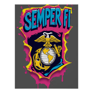 Póster Semperfilia USMC Ejército Marino