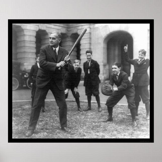 Póster Senador jugando béisbol 1924 (Frente)