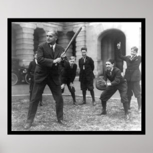 Póster Senador Playing Baseball 1924