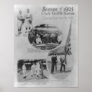 Póster Senadores 1925, estadio de Washington de Clark