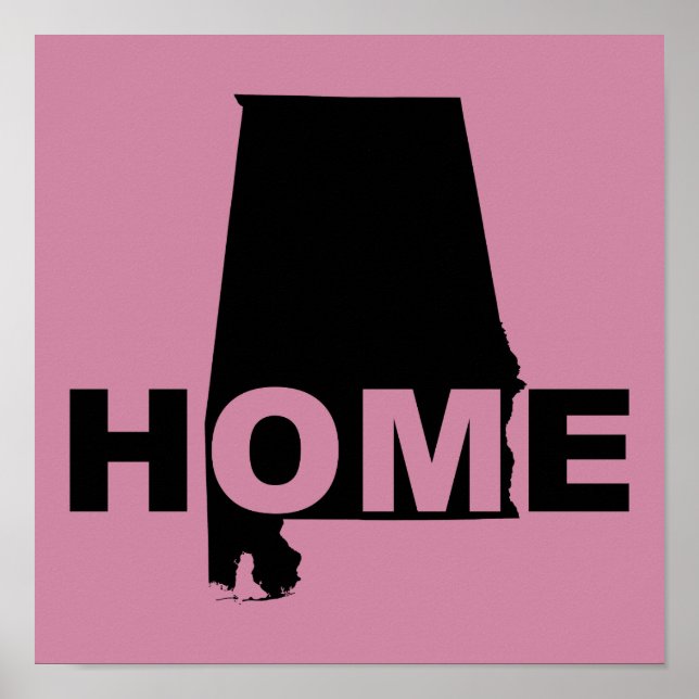 Póster Señal de Alabama Hogar Lejos del Estado (Frente)
