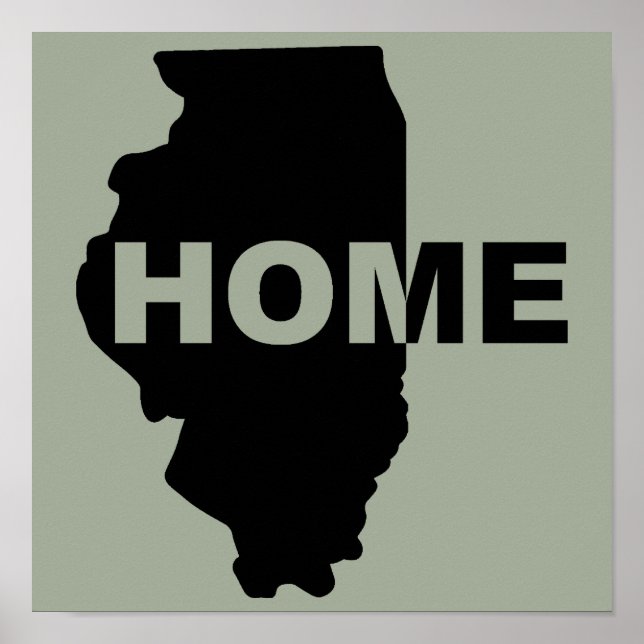 Póster Señal de Illinois Hogar Lejos de Casa (Frente)