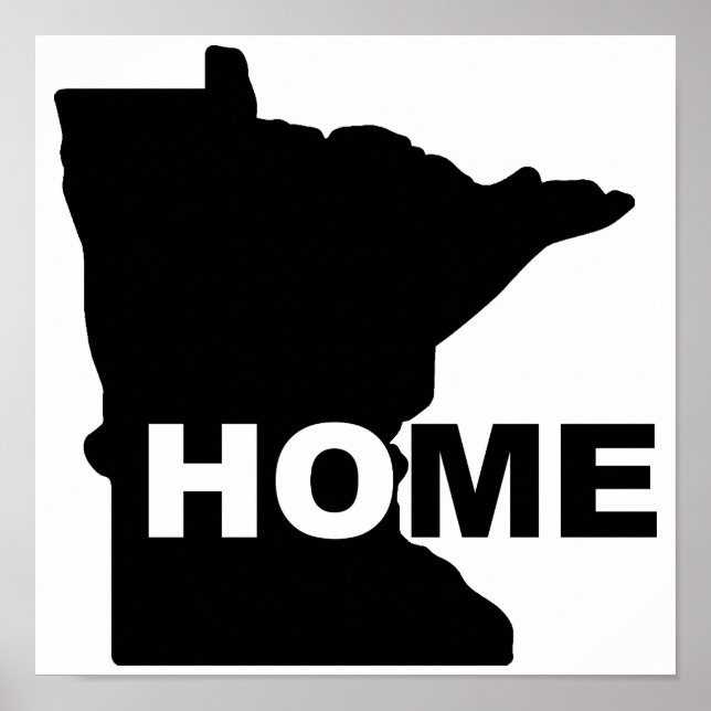 Póster Señal de Minnesota Hogar Lejos del Estado (Frente)