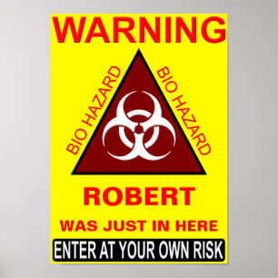 Póster (Señal de peligro del cuarto de baño del nombre