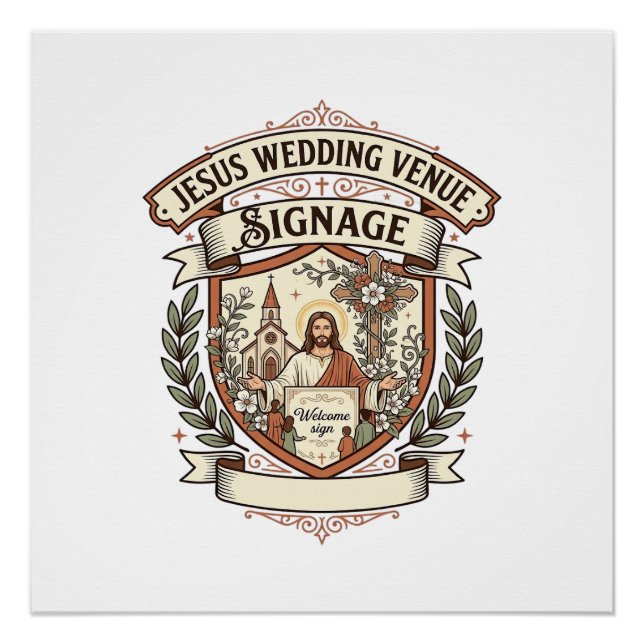 Póster Señalización de lugar de bodas de Jesús Lugar de b (Anverso)
