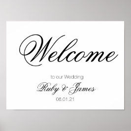 Póster Señalización de papel del Poster de bienvenida del