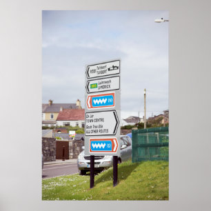 Póster señalización irish en kerry