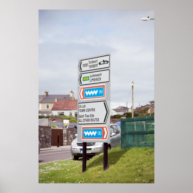 Póster señalización irish en kerry (Frente)