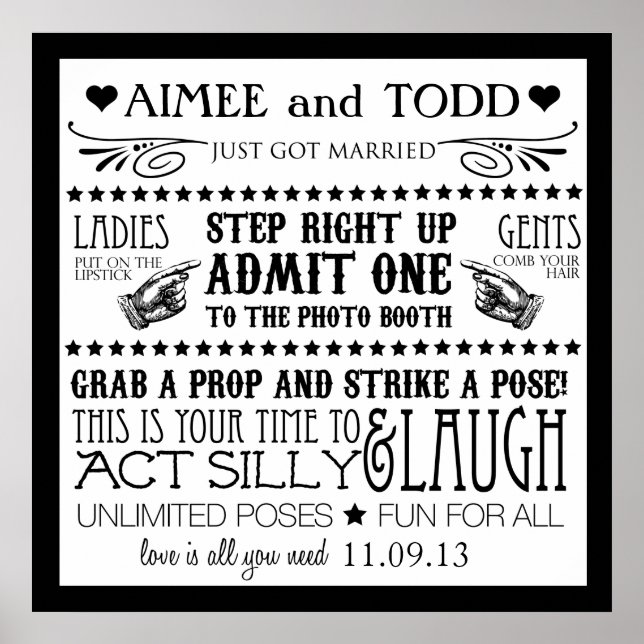 Póster Señalización para cabina de fotos (Frente)