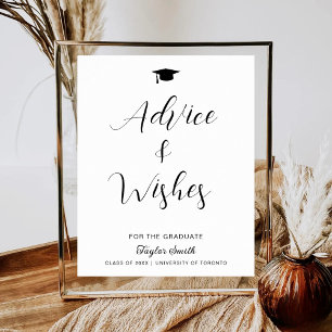 Póster Señalización para fiesta de graduación con consejo