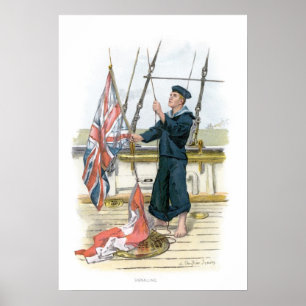 Póster Señalización real del marinero de la marina de