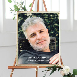 Póster Sencilla Celebración de la Vida con Recuerdo de Fo