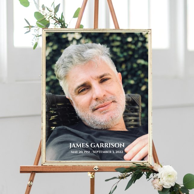 Póster Sencilla Celebración de la Vida con Recuerdo de Fo (Subido por el creador)