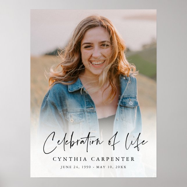 Póster Sencilla celebración de la vida en memoria de fune (Frente)