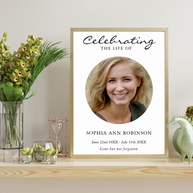 Póster Sencilla Celebración de la Vida Foto Funeral Memor (Subido por el creador)