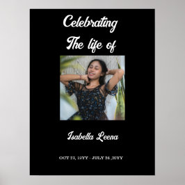 Póster Sencilla Celebración de la Vida Funeral Memorial F