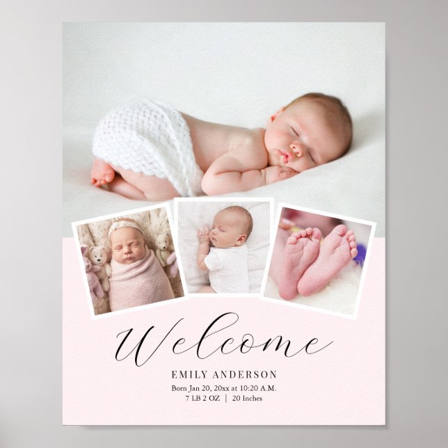 Póster Sencilla elegancia de la foto de la niña bebé Naci (Frente)