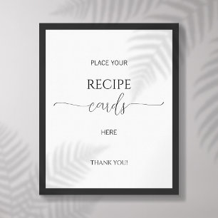 Póster Sencilla escritura minima tarjetas de recetas de d