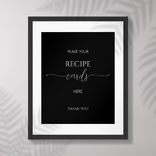 Póster Sencilla escritura minima tarjetas de recetas de d