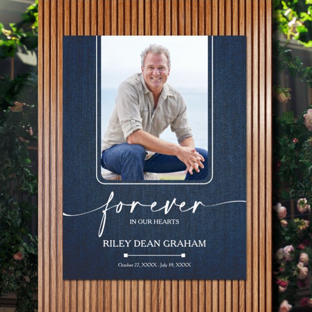 Póster Sencilla foto funeral (Funeral photo memorial poster, PRINTED and/or INSTANT DOWNLOAD, choose your size when ordering)