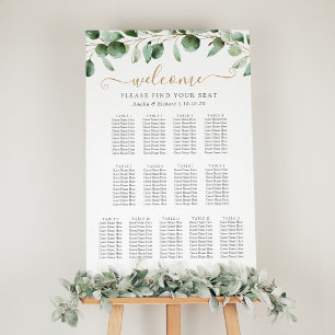 Póster Sencilla tabla de asientos de 13 Bodas de verde de