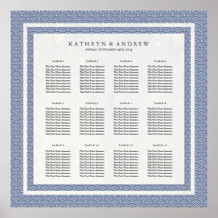 Póster Sencilla y elegante gráfico de asientos Blue+White