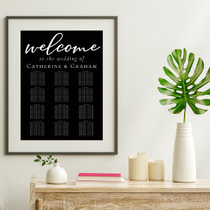 Póster Sencilla y elegante gráfico de asientos de Boda bl