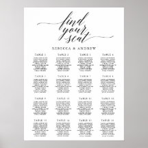 Sencilla y elegante lista de asientos para Bodas d