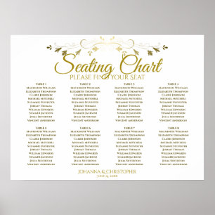 Póster Sencilla y elegante tabla de Bodas Gold 8