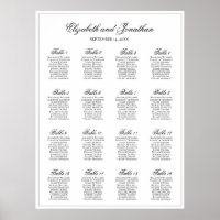 Sencillamente Elegante Tabla de Asientos Boda de 1