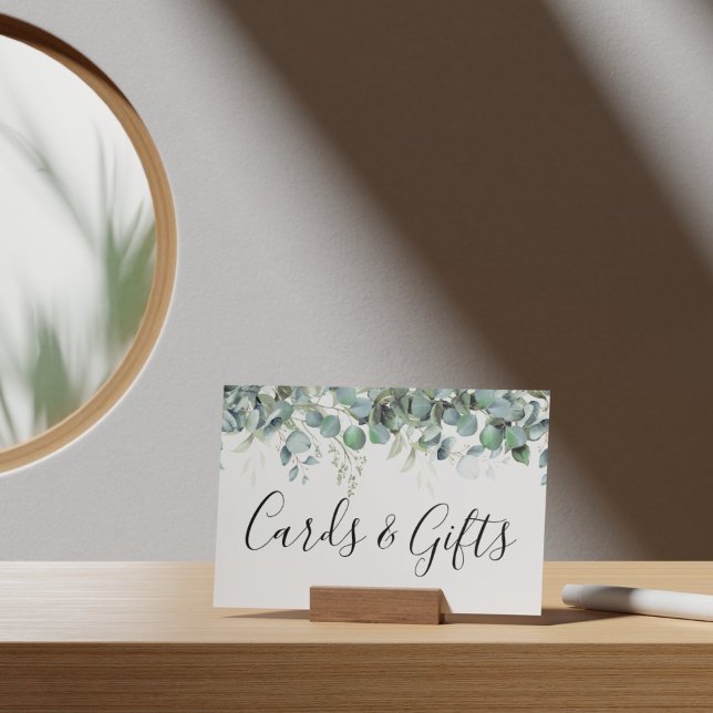 Póster Sencillas tarjetas y regalos de bodas de eucalipto (Simple Eucalyptus Greenery Wedding Party Supplies)