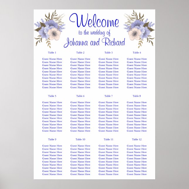 Póster Sencillas y esenciales, sillas azules (Frente)