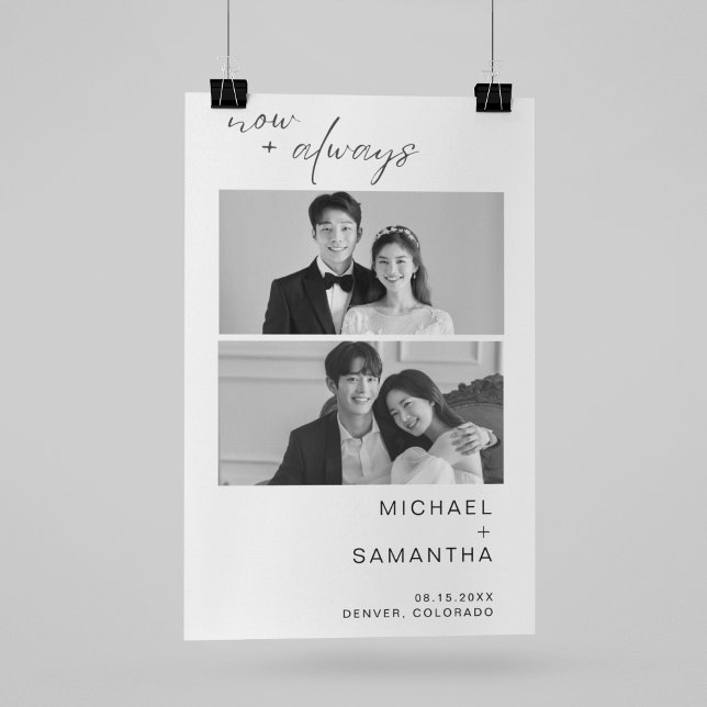 Póster Sencillo Blanco Y Negro Bienvenido A Nuestro Boda (Subido por el creador)