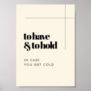 Póster Sencillo elegante de tener y mantener la manta Bod