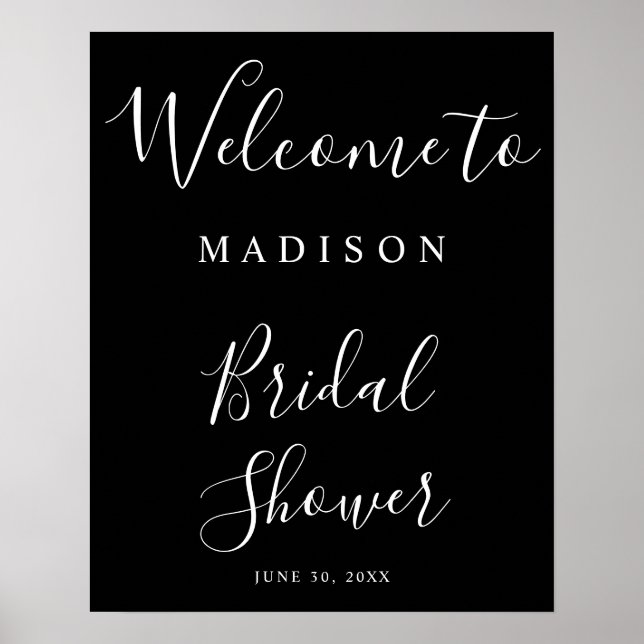 Póster Sencillo elegante guión seña de bienvenida de duch (Frente)