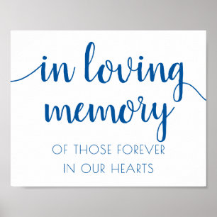 Póster Sencillo En Memoria Amorosa Memorial Azul Francé