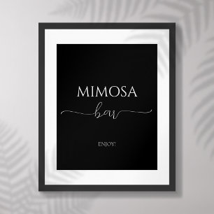 Póster Sencillo guión mínimo ducha de novia Mimosa Bar