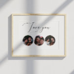 Póster Sencillo y elegante blanco de escritura simple mul<br><div class="desc">Poster multifoto de guiones elegantes en blanco y negro para regalo.</div>