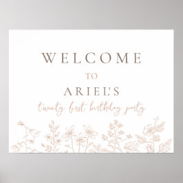 Póster Sencillo y elegante cartel de bienvenida de 21 año